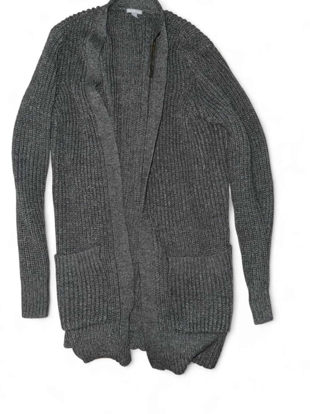 Charlotte Russe Ribbed Cardigan in Charcoal